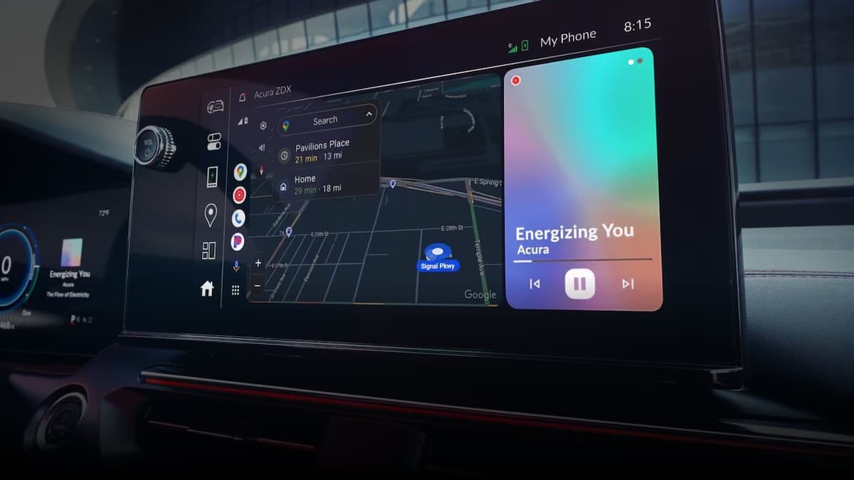 Acura Android Auto interface