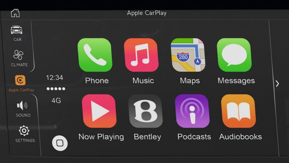 Bentley Apple CarPlay interface